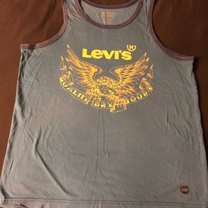 Blue and yellow tank
